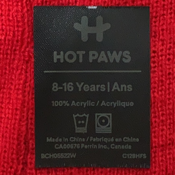 Hot Paws Hat Reversible Gray And Red 8-16 Years 1 Piece - Picture 4 of 9
